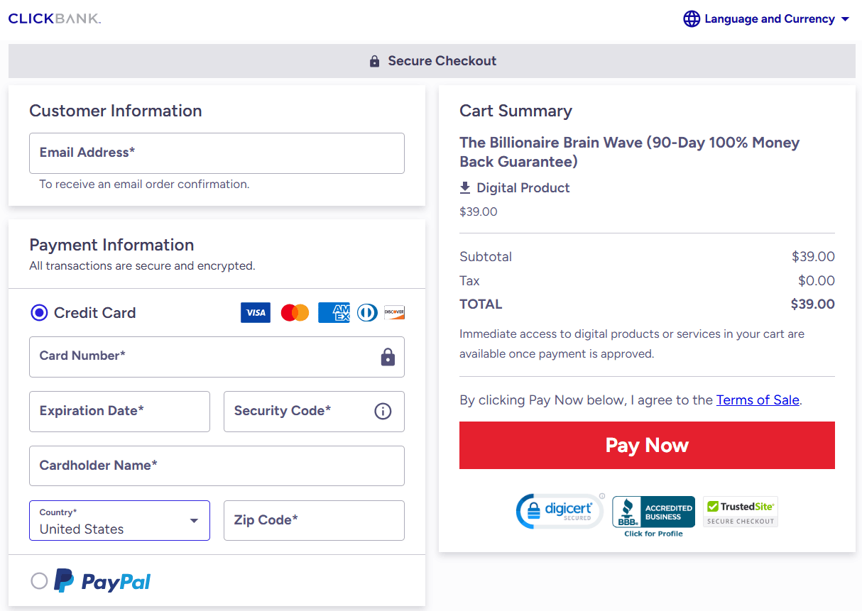 The Forbidden Secret Checkout Page